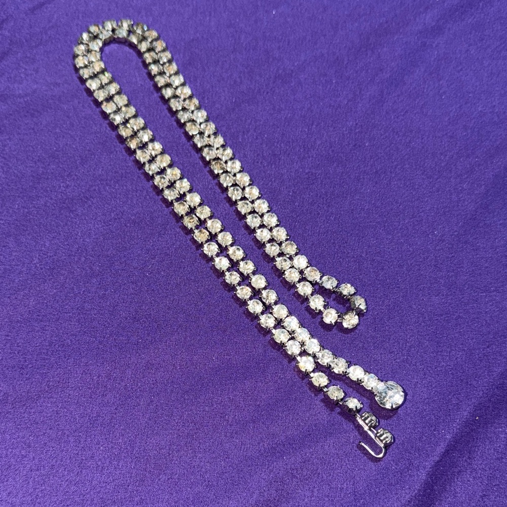 Vintage 36" Single Row Rhinestone Belt (1)